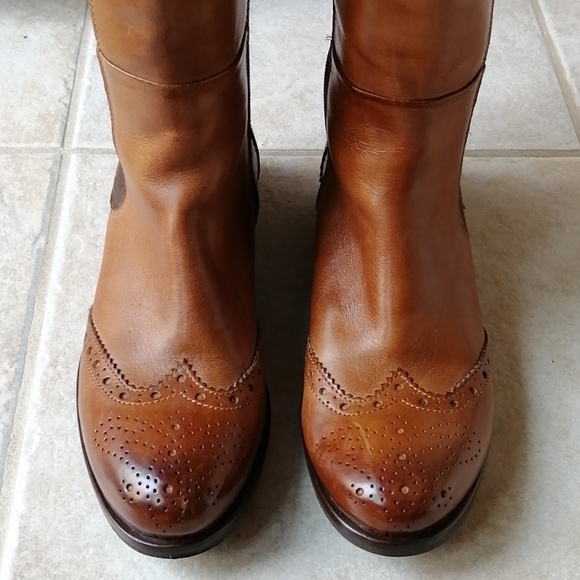RON WHITE Brown Leather Boots Size 36.5 - Picture 6 of 10